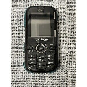 LG Cosmos 2 VN251 Verizon Slider Cell Phone Black w/ Turquoise Case Untested